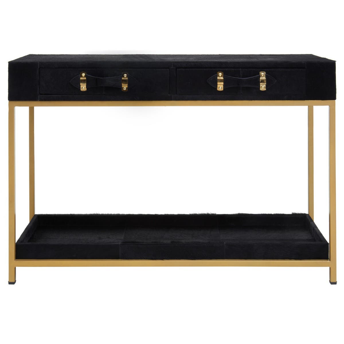 Kensington Townhouse Hair On Hide Black And Gold Console Table