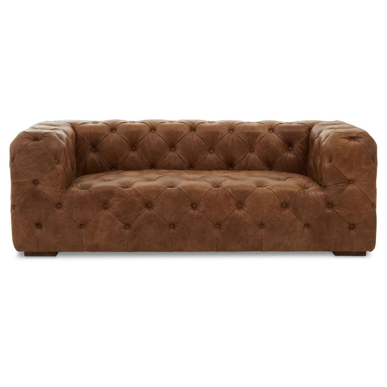 Hoxton Three Seat Tufted Leather Sofa