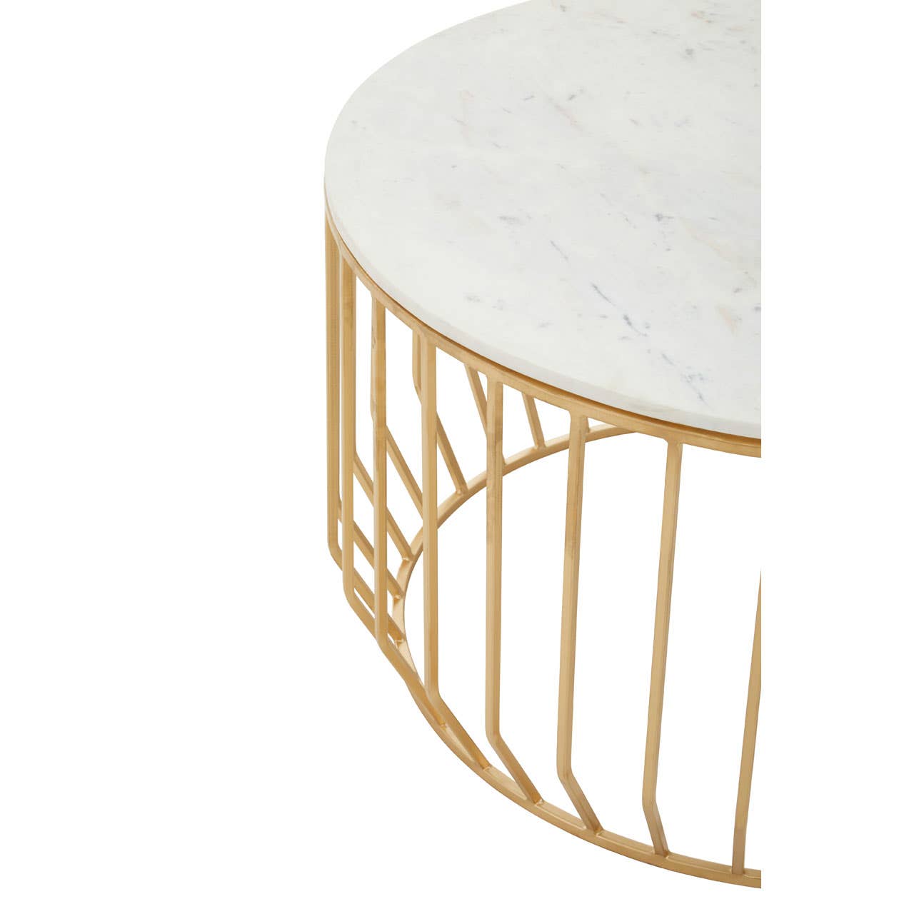 Pali White Marble Coffee Table With Gold Base
