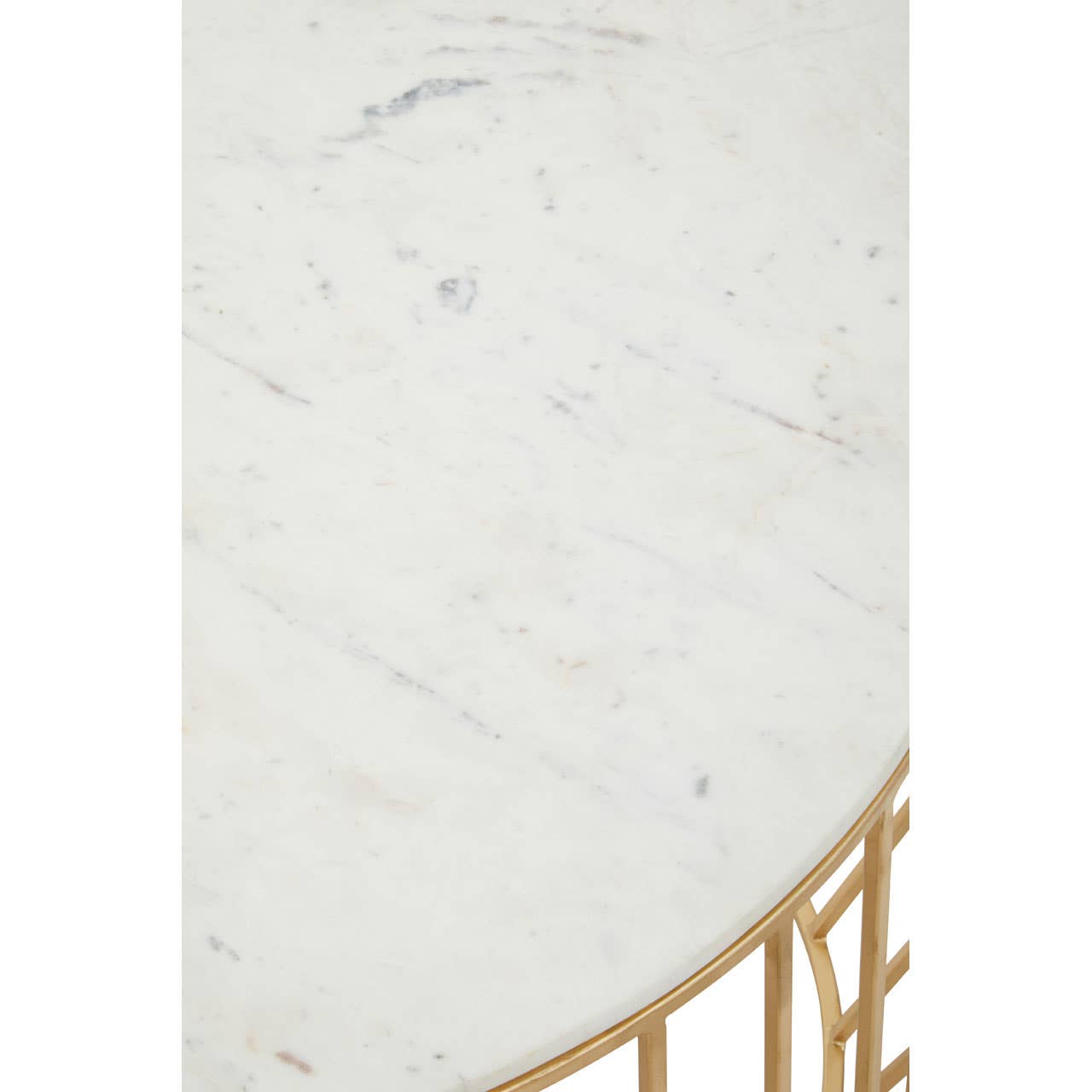 Pali White Marble Coffee Table With Gold Base