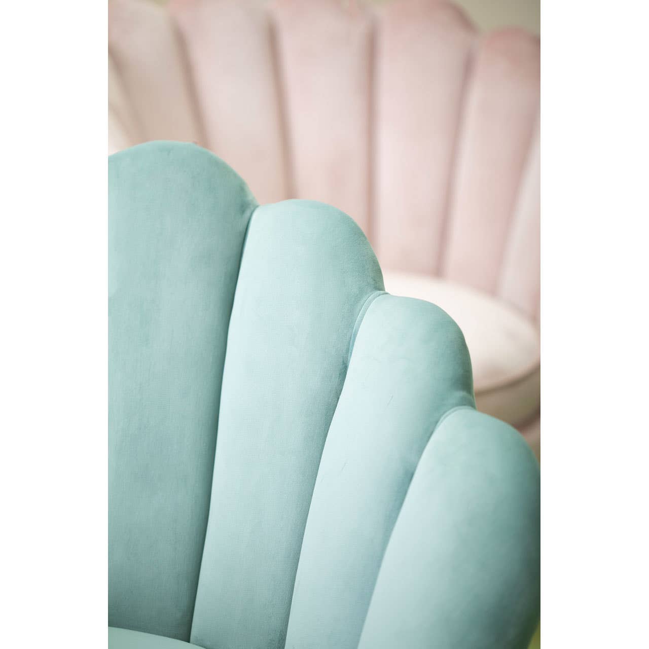 Ovala Light Blue Scalloped Chair
