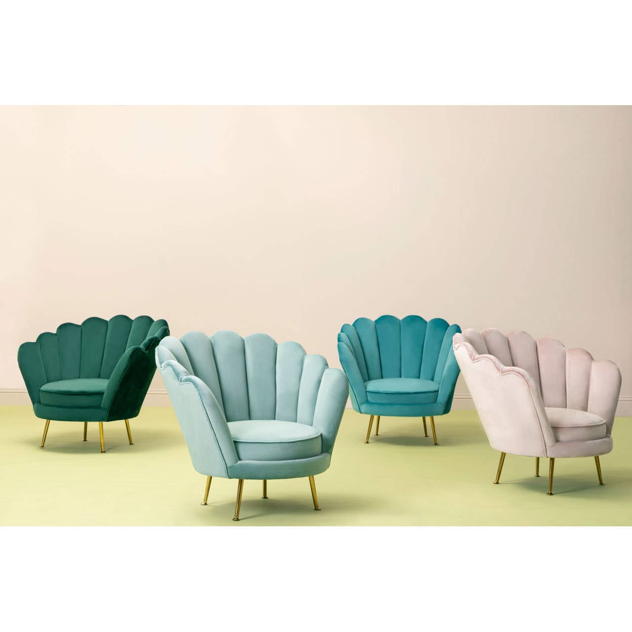 Ovala Light Blue Scalloped Chair