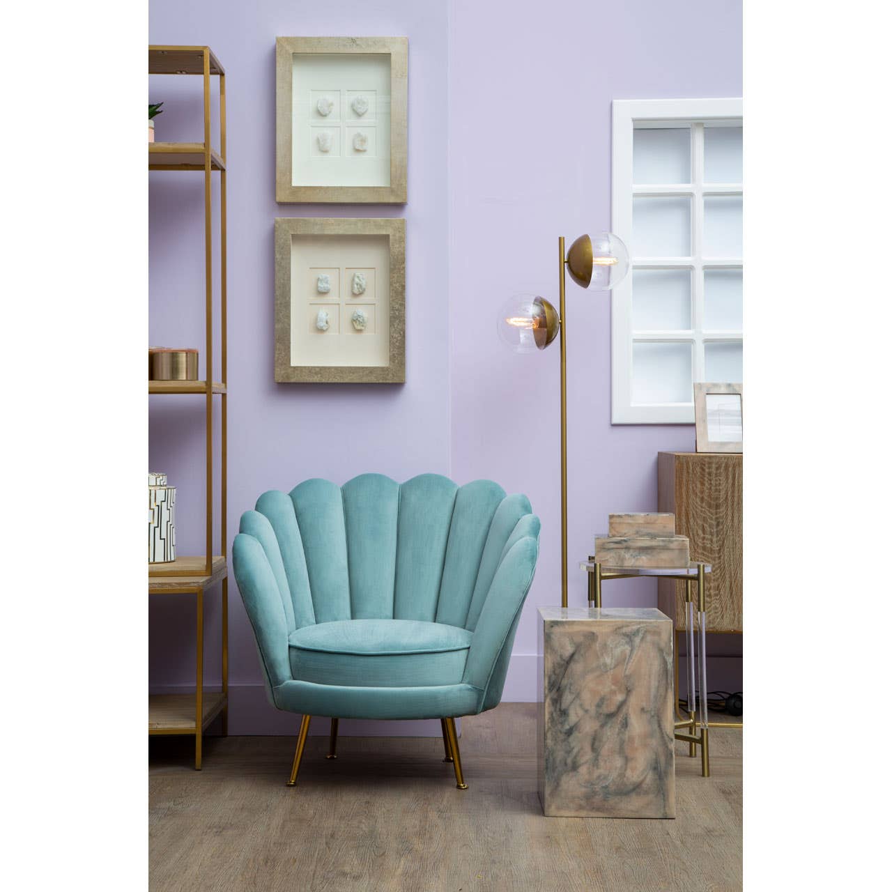 Ovala Blue Scalloped Chair