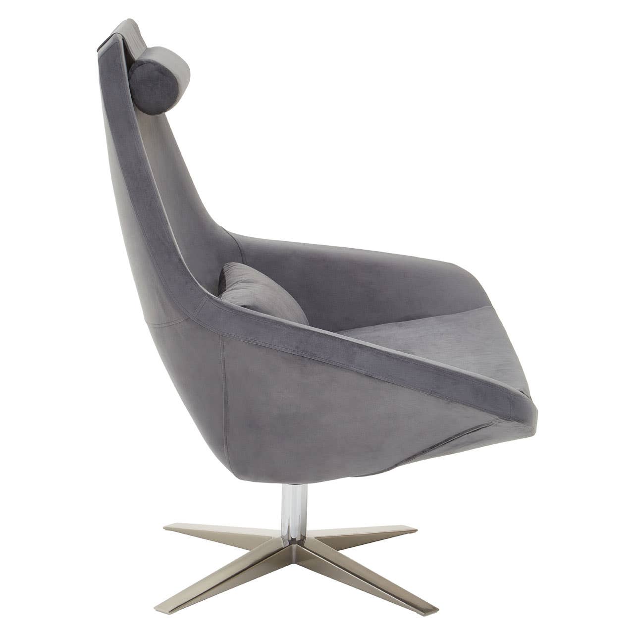 Kalo Grey Velvet Armchair