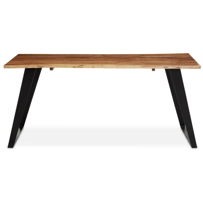 Acacia Craft Wood And Looped Iron Base Dining Table