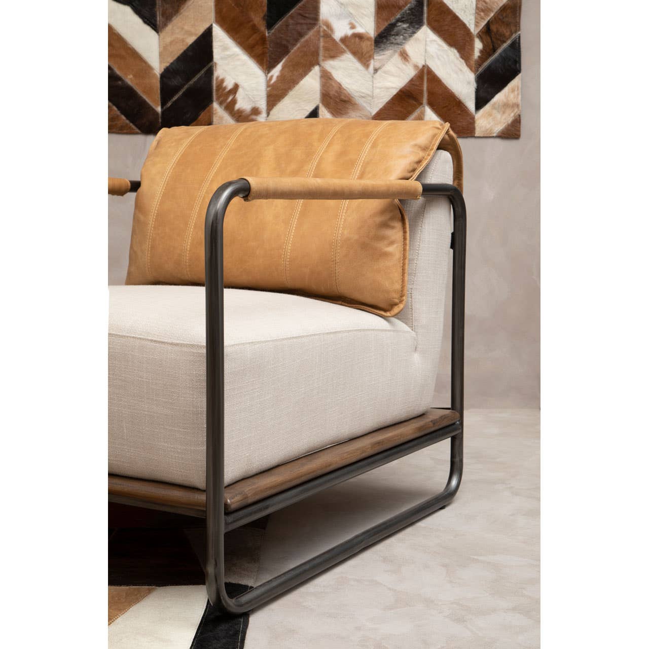 Hoxton Cognac And Natural Leather Chair