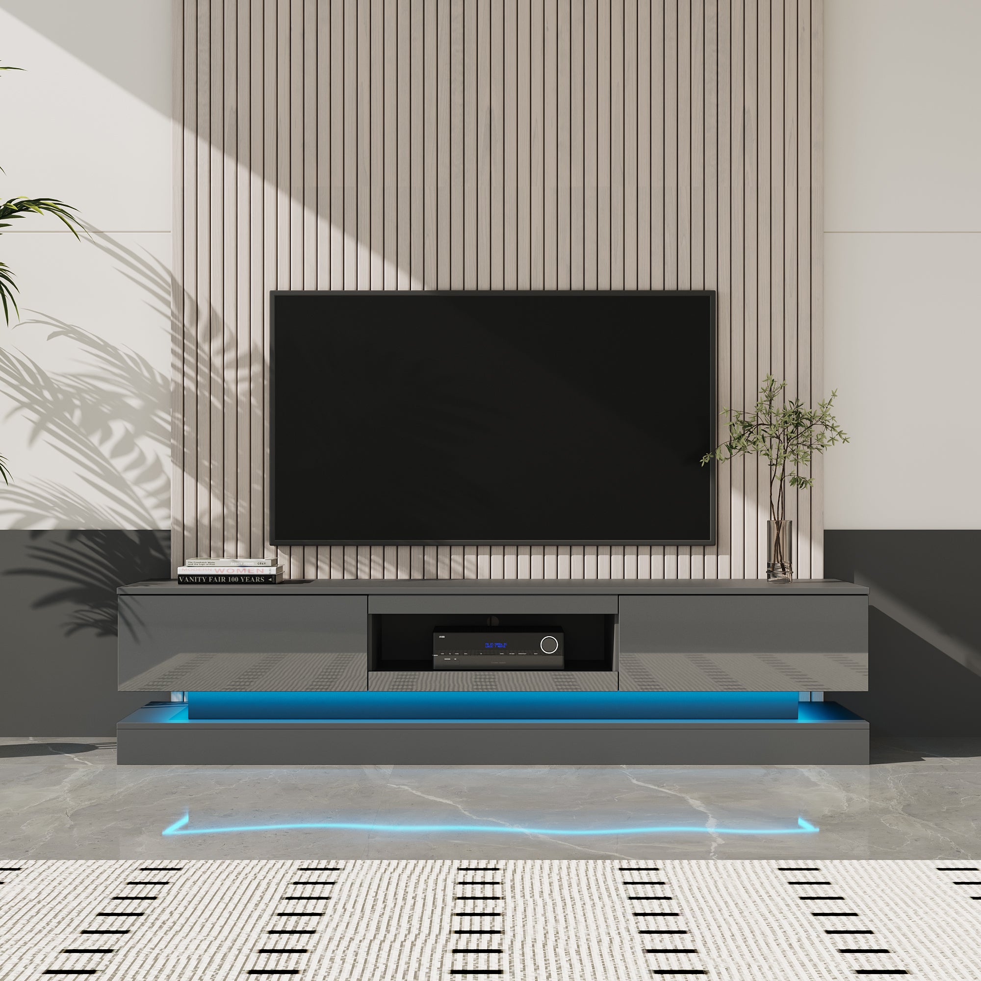 Grey Grace Entertainment TV Stand With Multi LED Lighting
