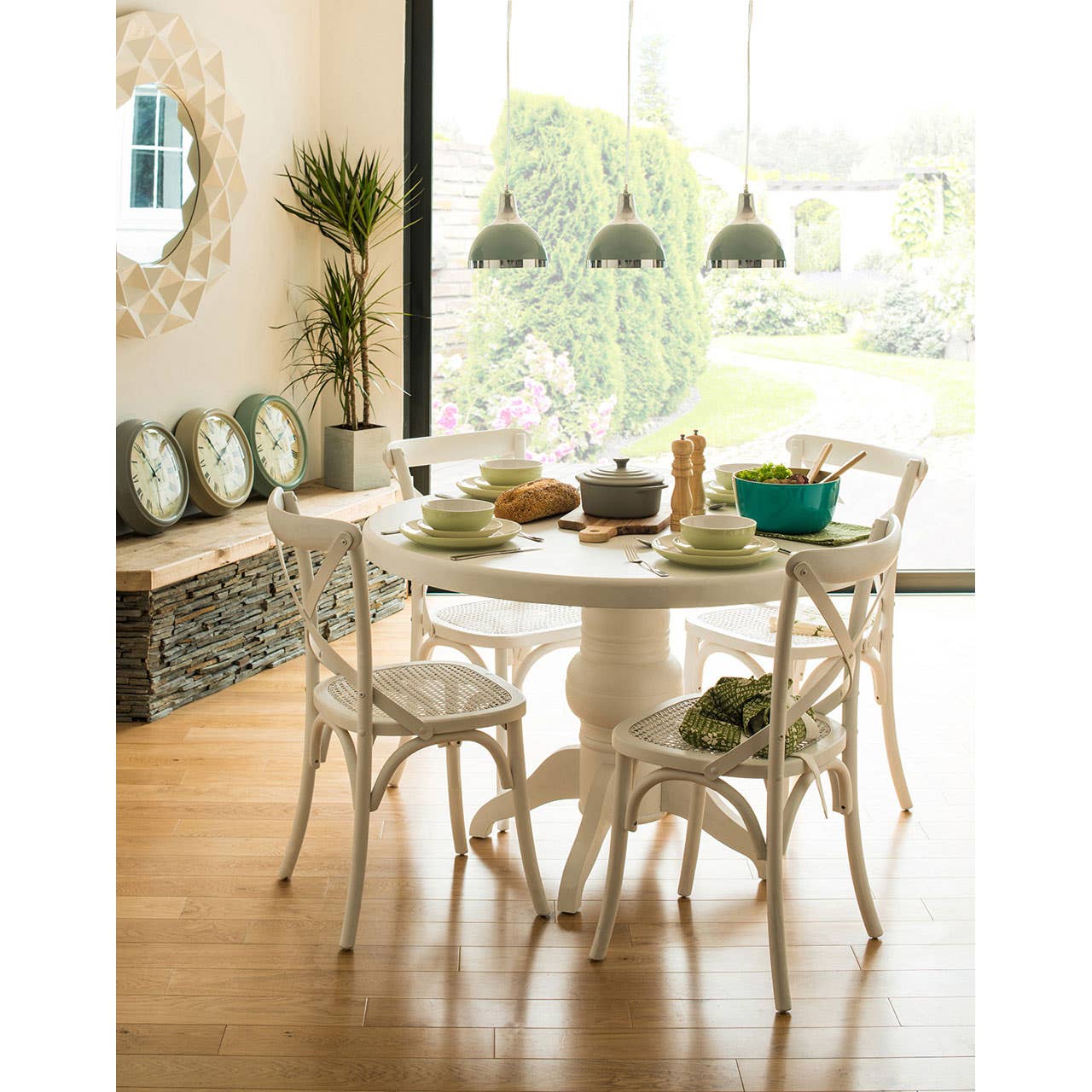 VERMONT WHITE WASH 5PC DINING SET