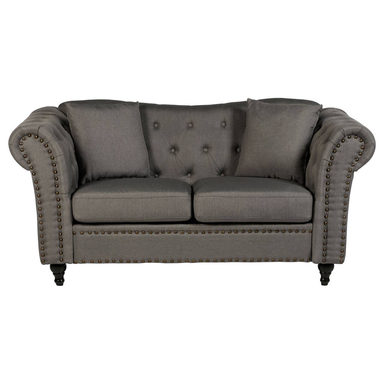 Fable 2 Seat Grey Chesterfield Sofa