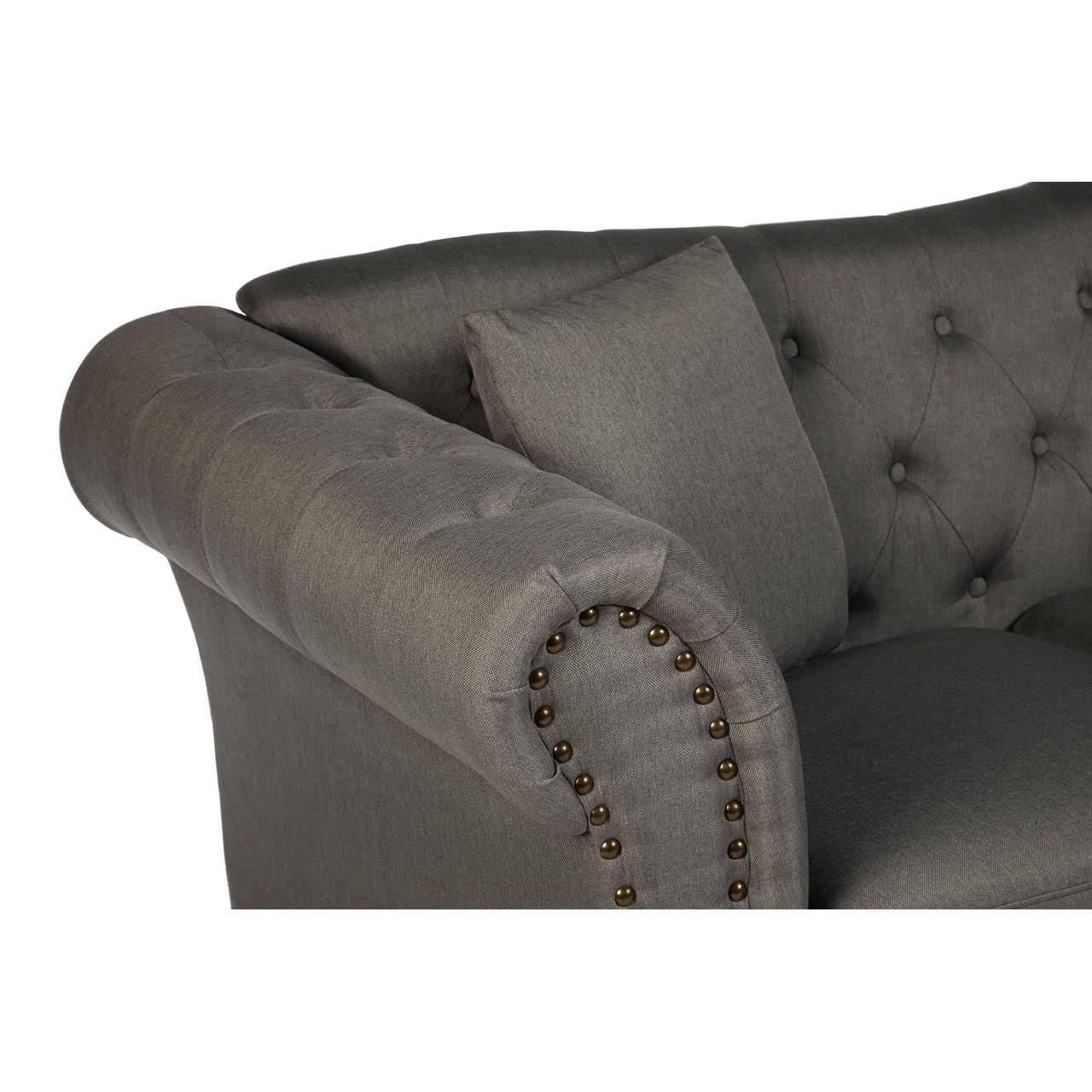 Fable 2 Seat Grey Chesterfield Sofa