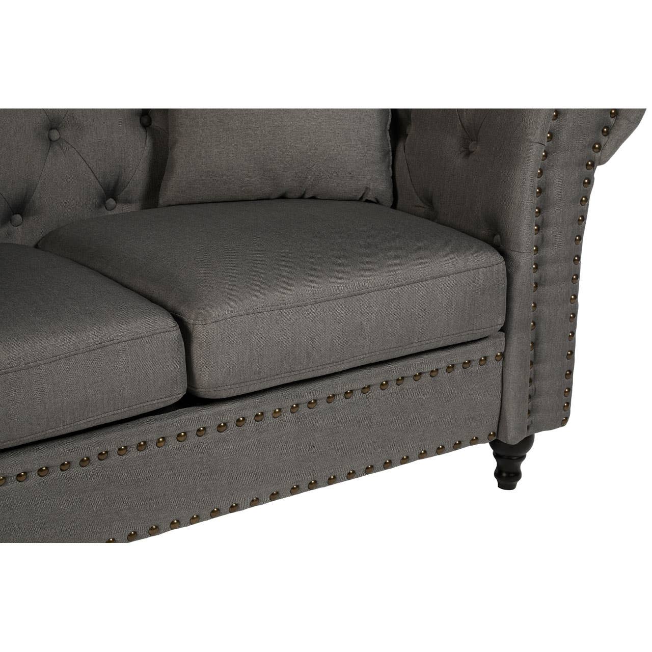 Fable 2 Seat Grey Chesterfield Sofa