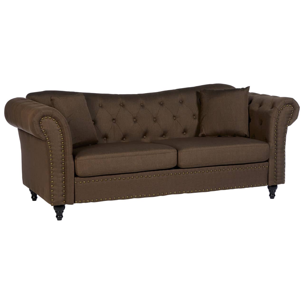 Fable 3 Seat Natural Chesterfield Sofa