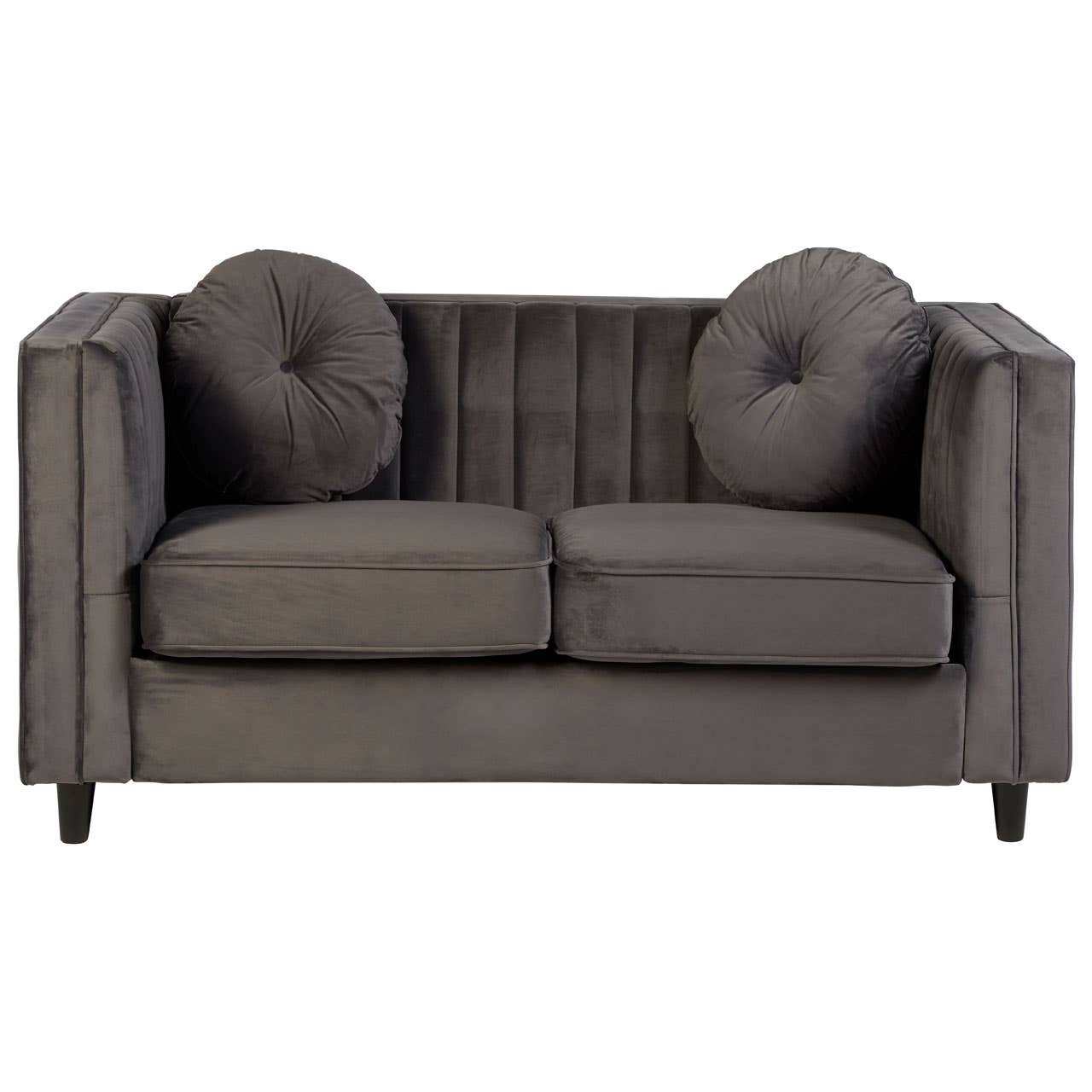 Farah 2 Seat Grey Velvet Sofa