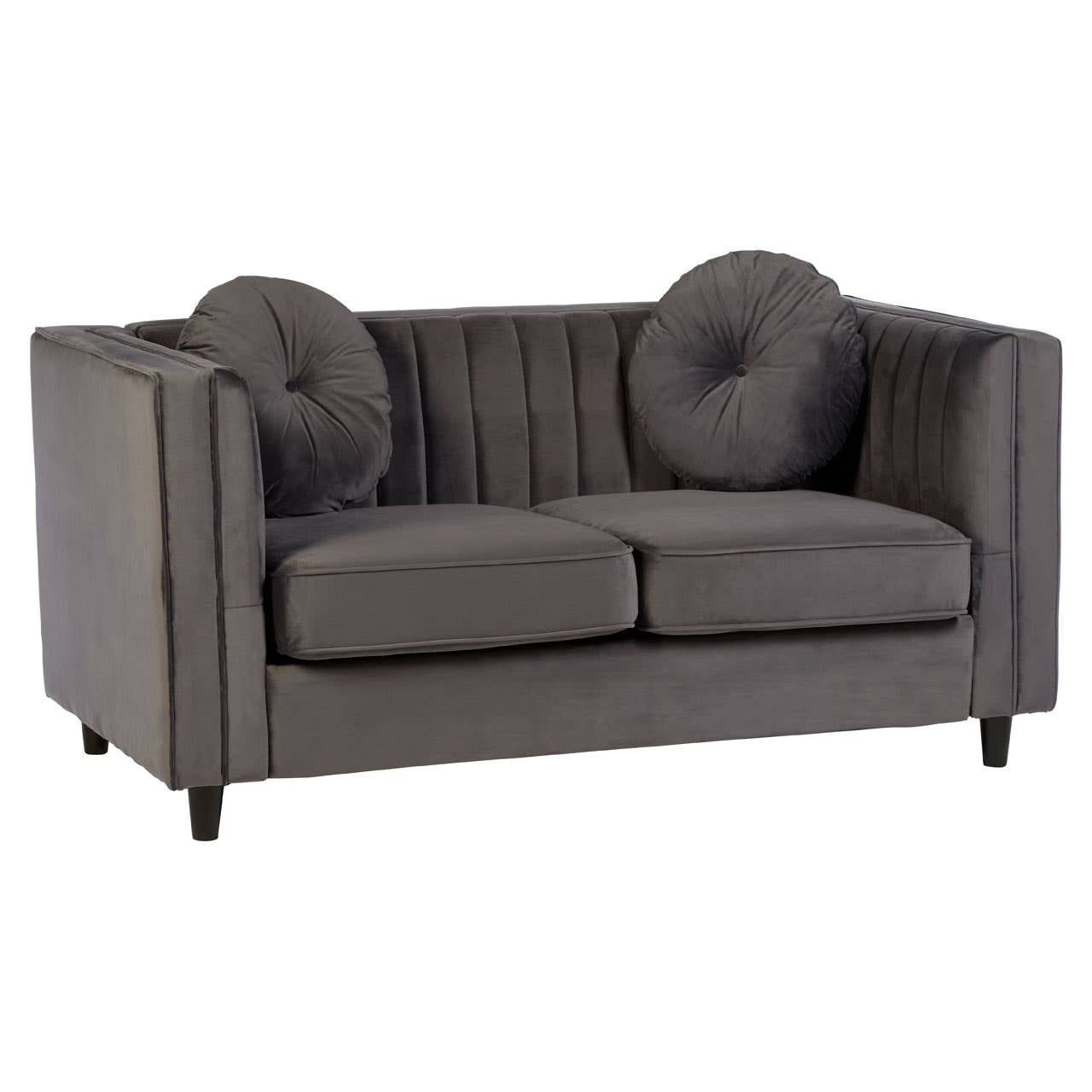 Farah 2 Seat Grey Velvet Sofa