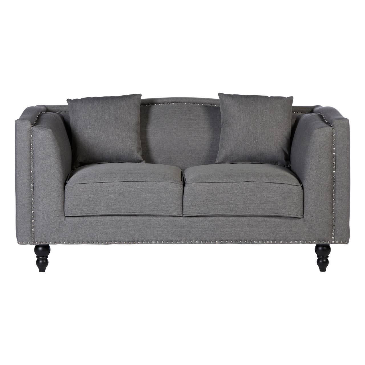 Feya 2 Seat Grey Fabric Sofa