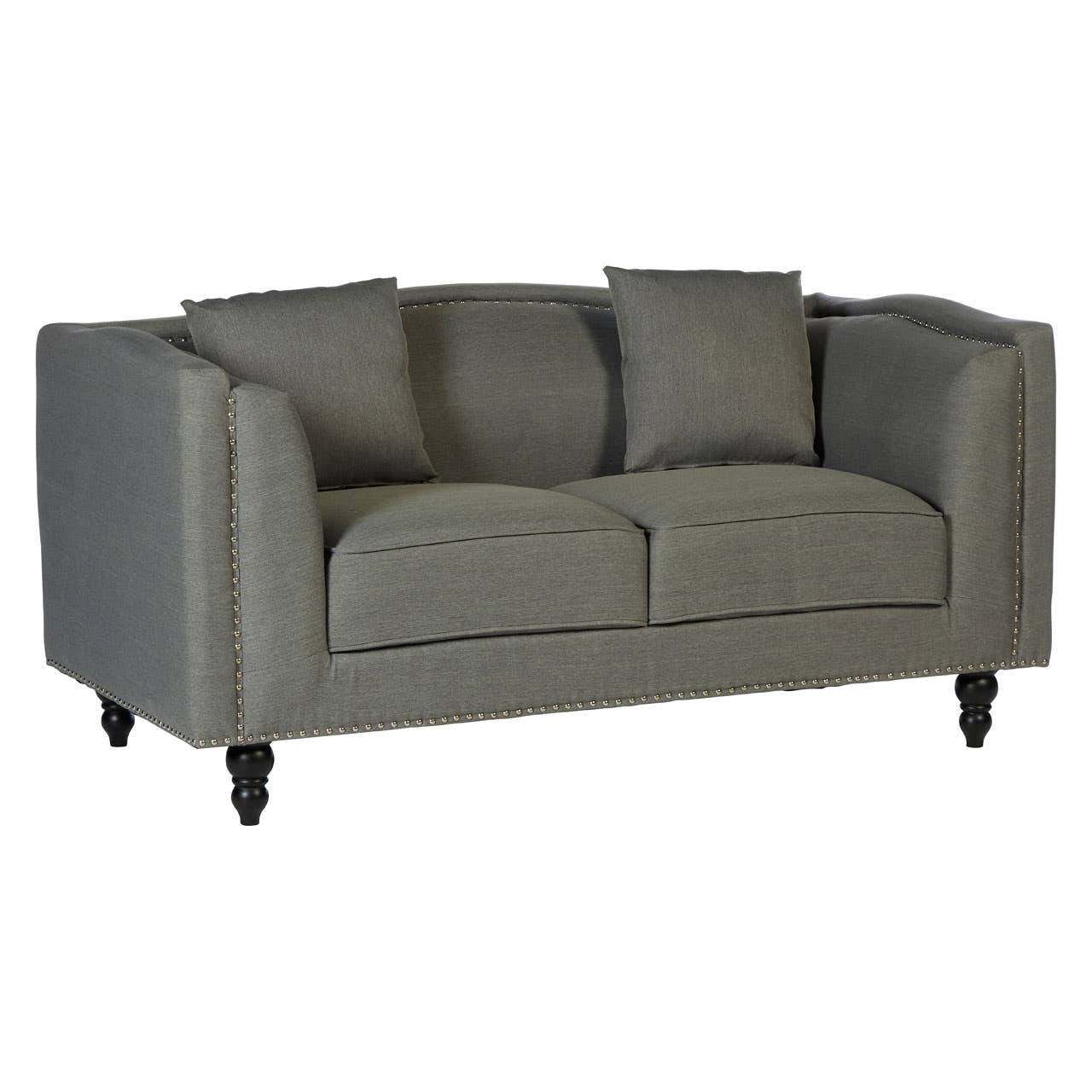 Feya 2 Seat Grey Fabric Sofa