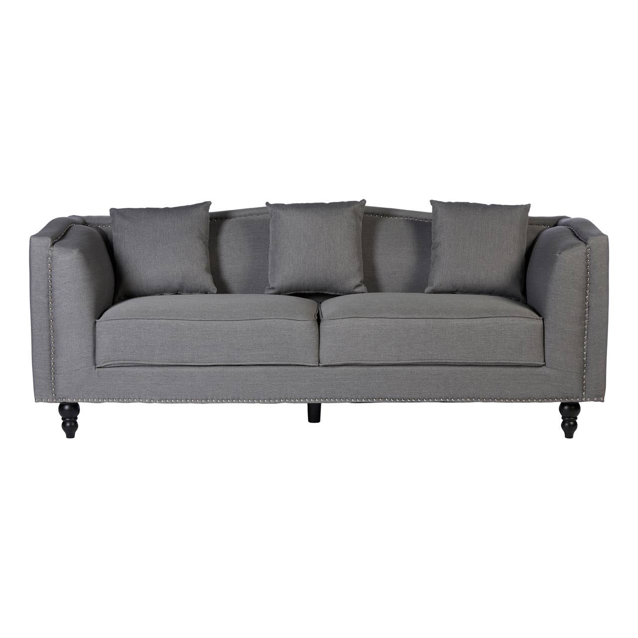 Feya 3 Seat Grey Fabric Sofa