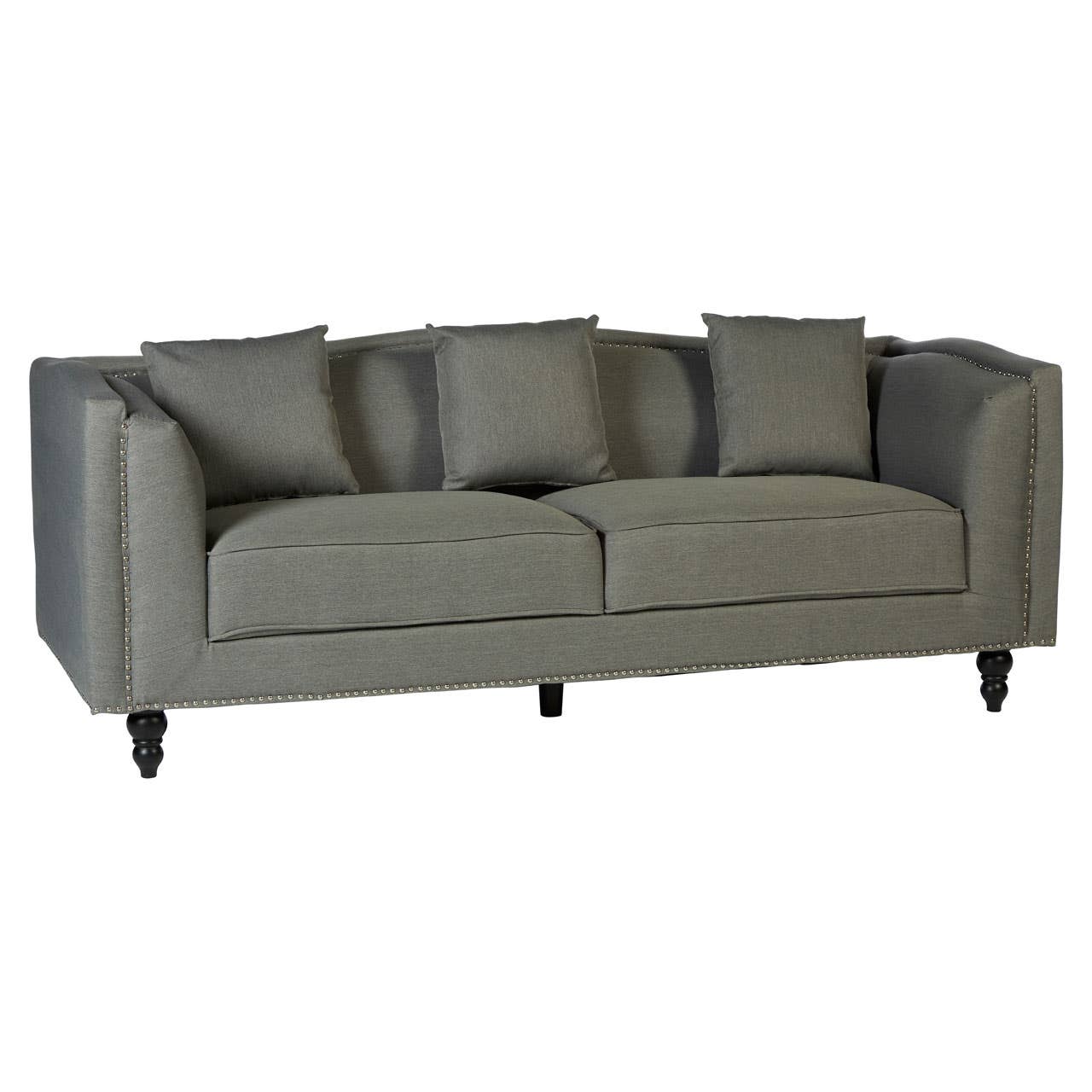Feya 3 Seat Grey Fabric Sofa