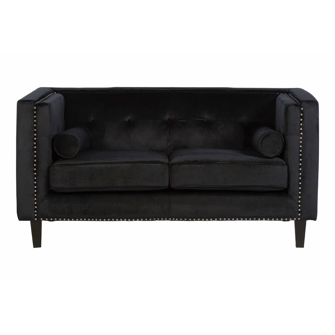 Felisa 2 Seat Black Velvet Sofa