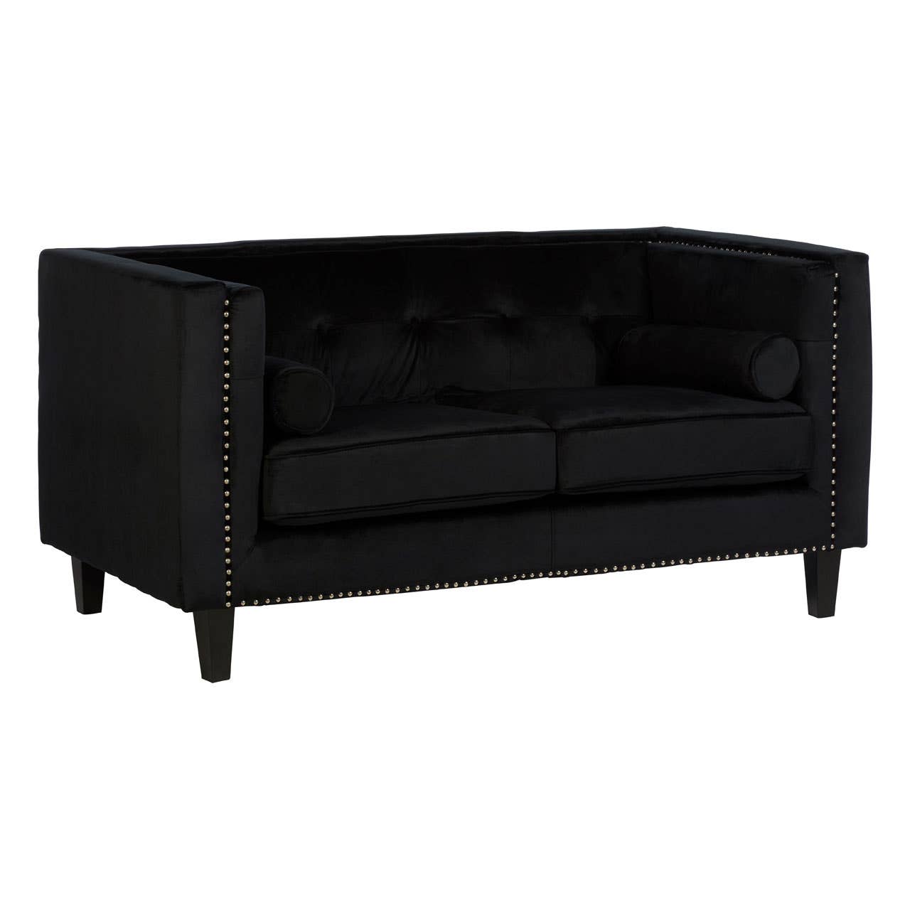 Felisa 2 Seat Black Velvet Sofa