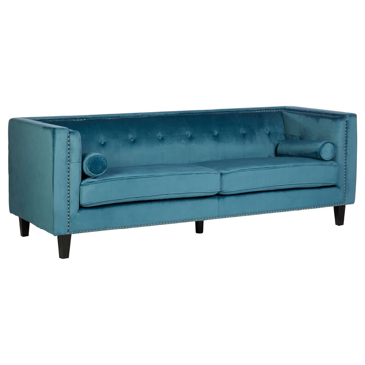 Felisa 3 Seat Blue Velvet Sofa