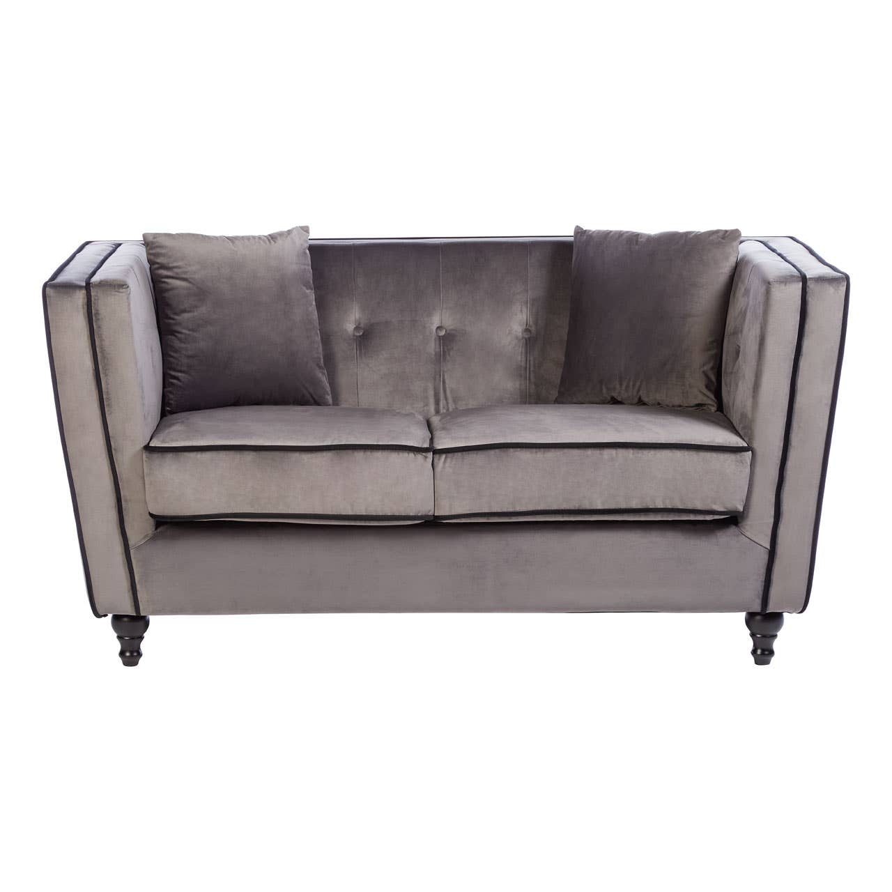 Ferris Grey Velvet 2 Seat Sofa