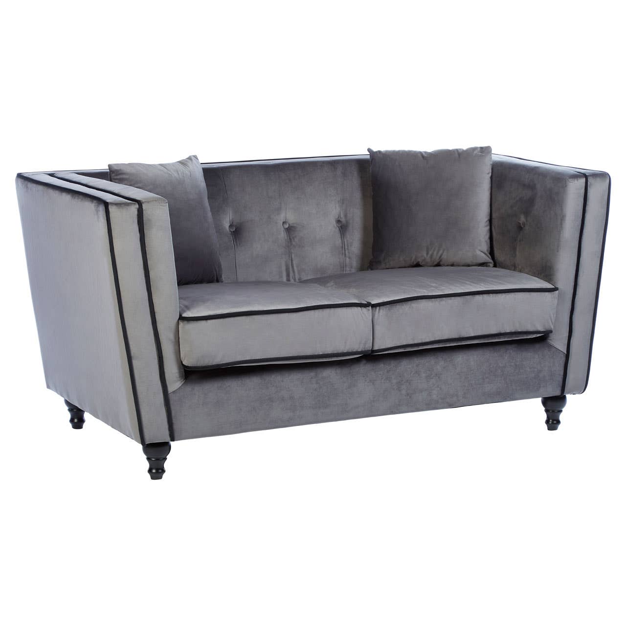 Ferris Grey Velvet 2 Seat Sofa