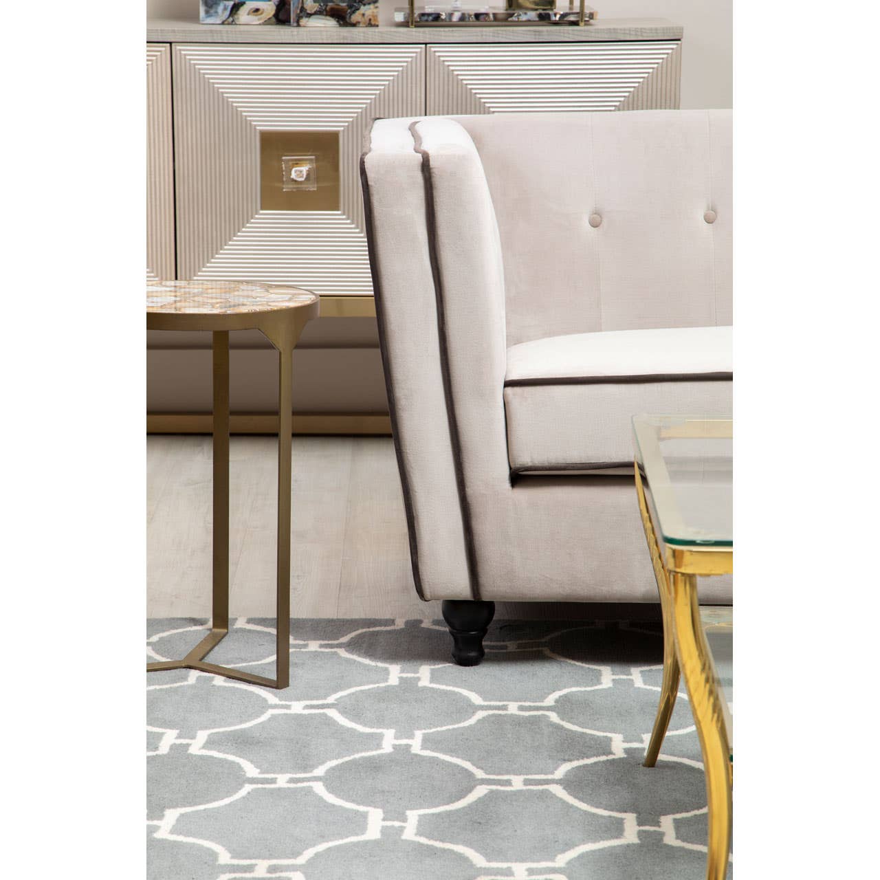 Ferris Grey Velvet 2 Seat Sofa