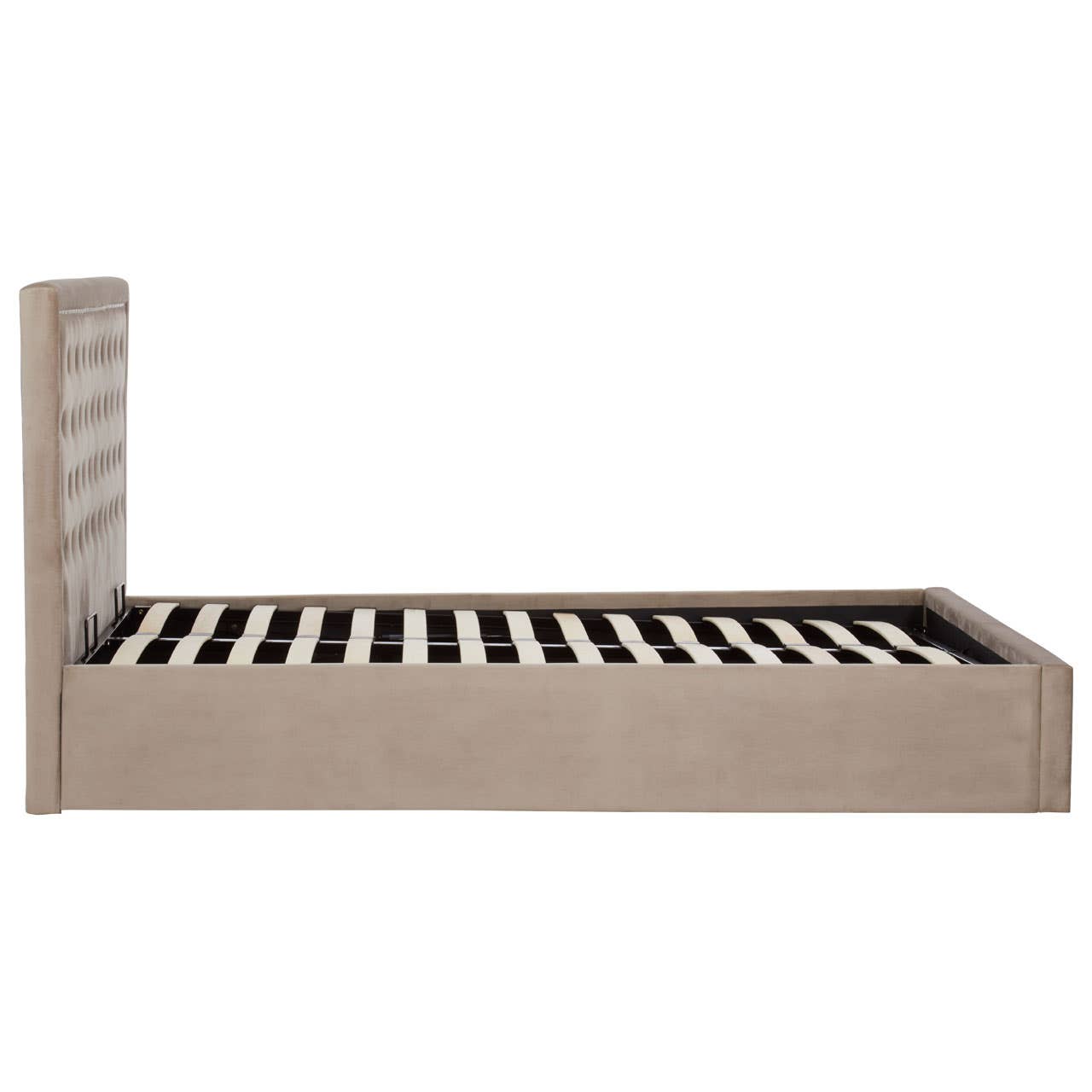 Hannah Mink Velvet Double Ottoman Bed