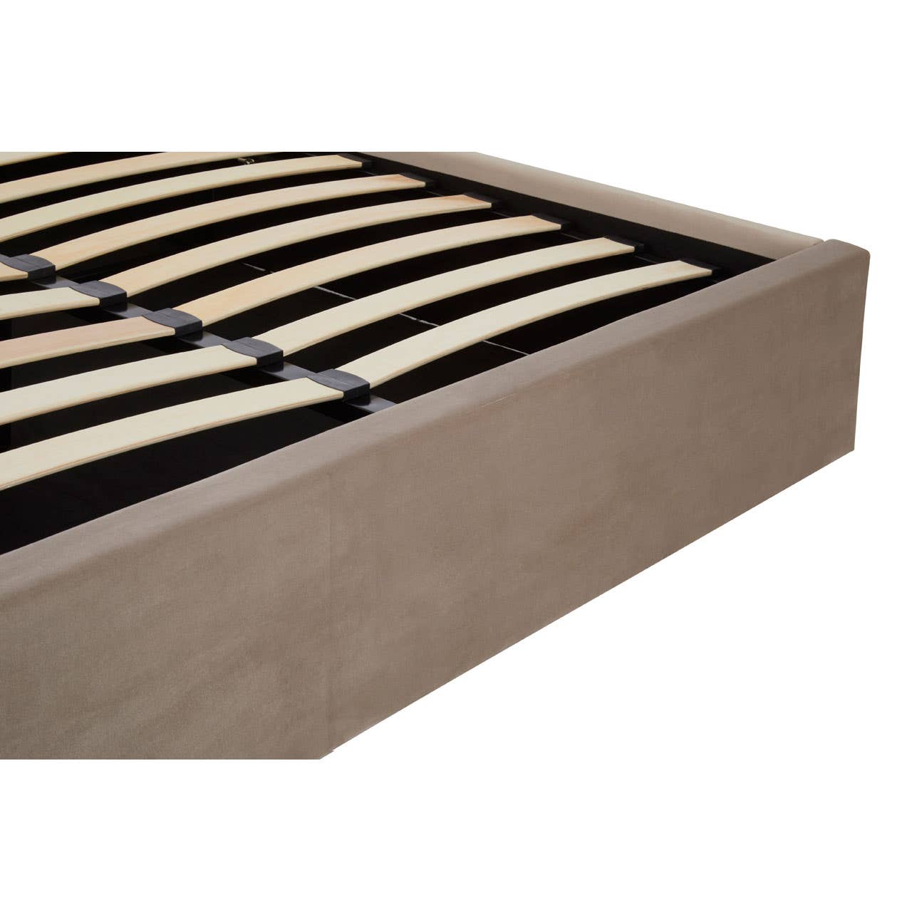 Hannah Mink Velvet Double Ottoman Bed