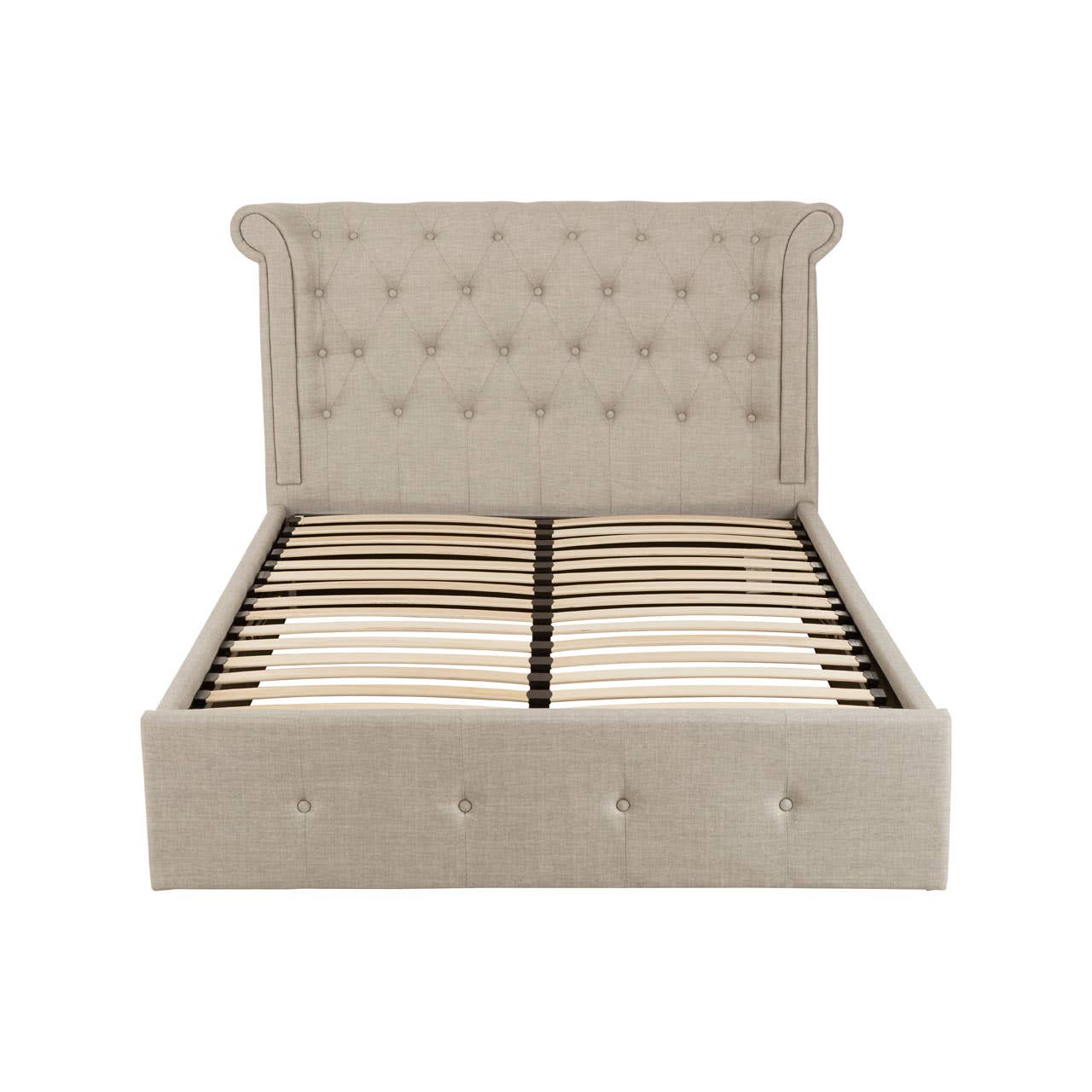 Edison Light Grey Double Ottoman Bed