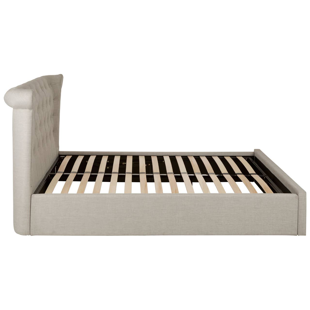 Edison Light Grey Double Ottoman Bed