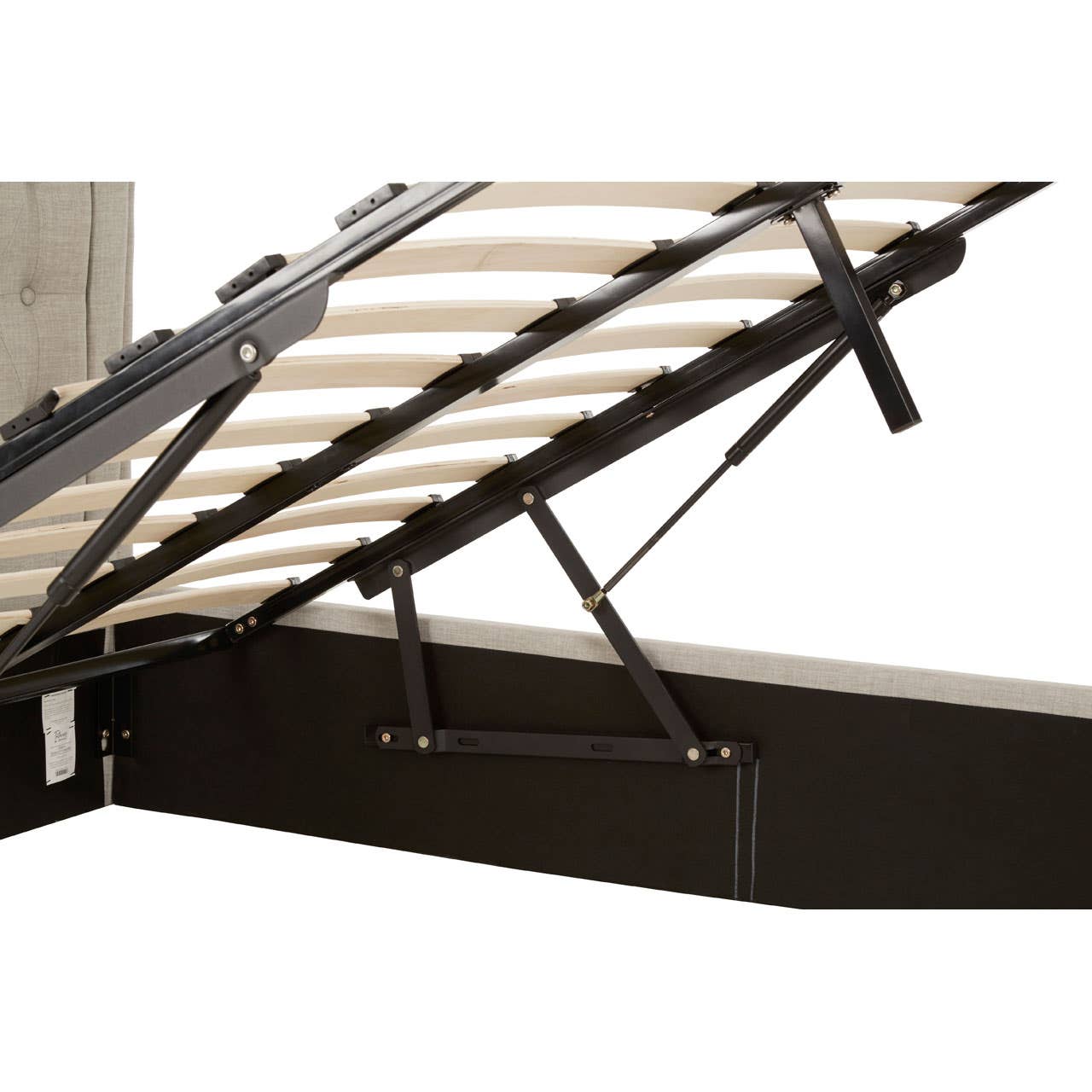 Edison Light Grey Double Ottoman Bed