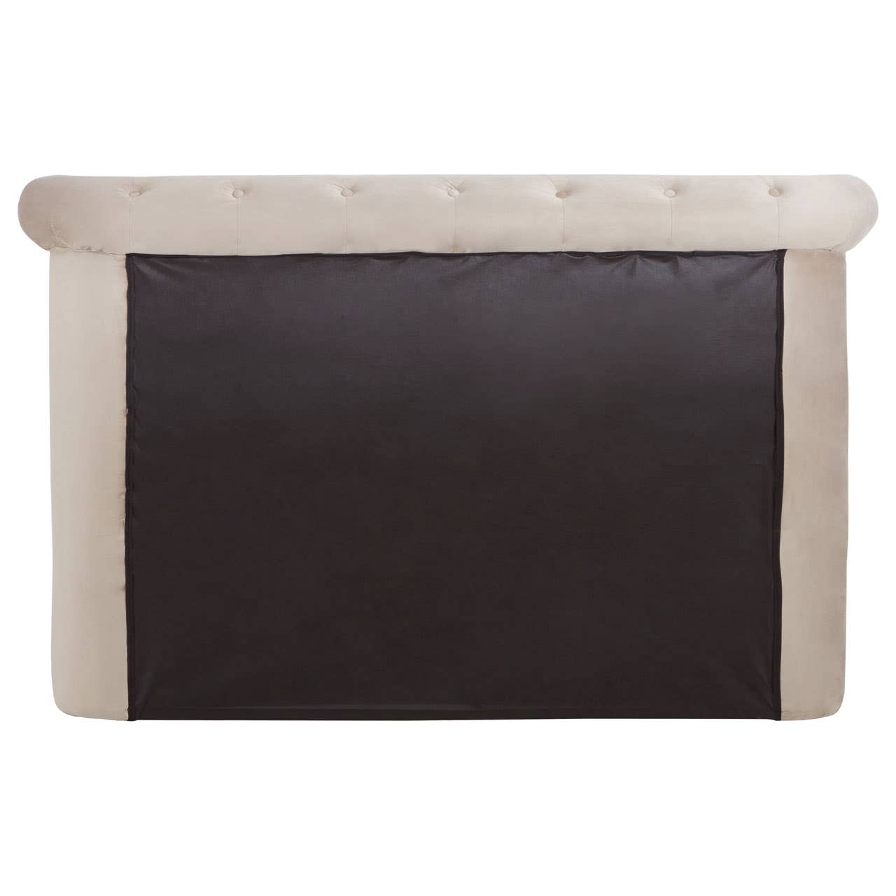 Edison Kingsize Mink And Beige Velvet Bed