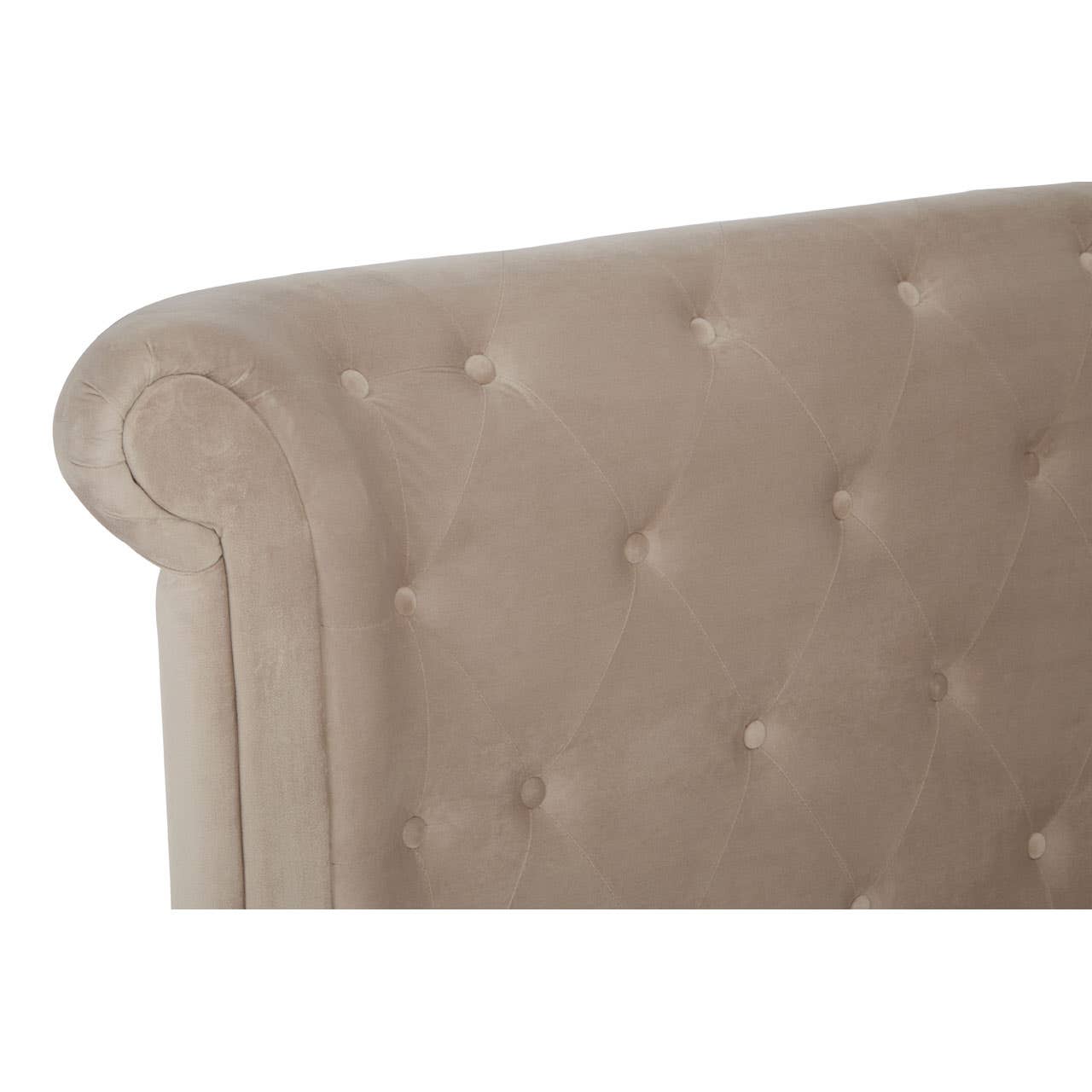 Edison Kingsize Mink And Beige Velvet Bed
