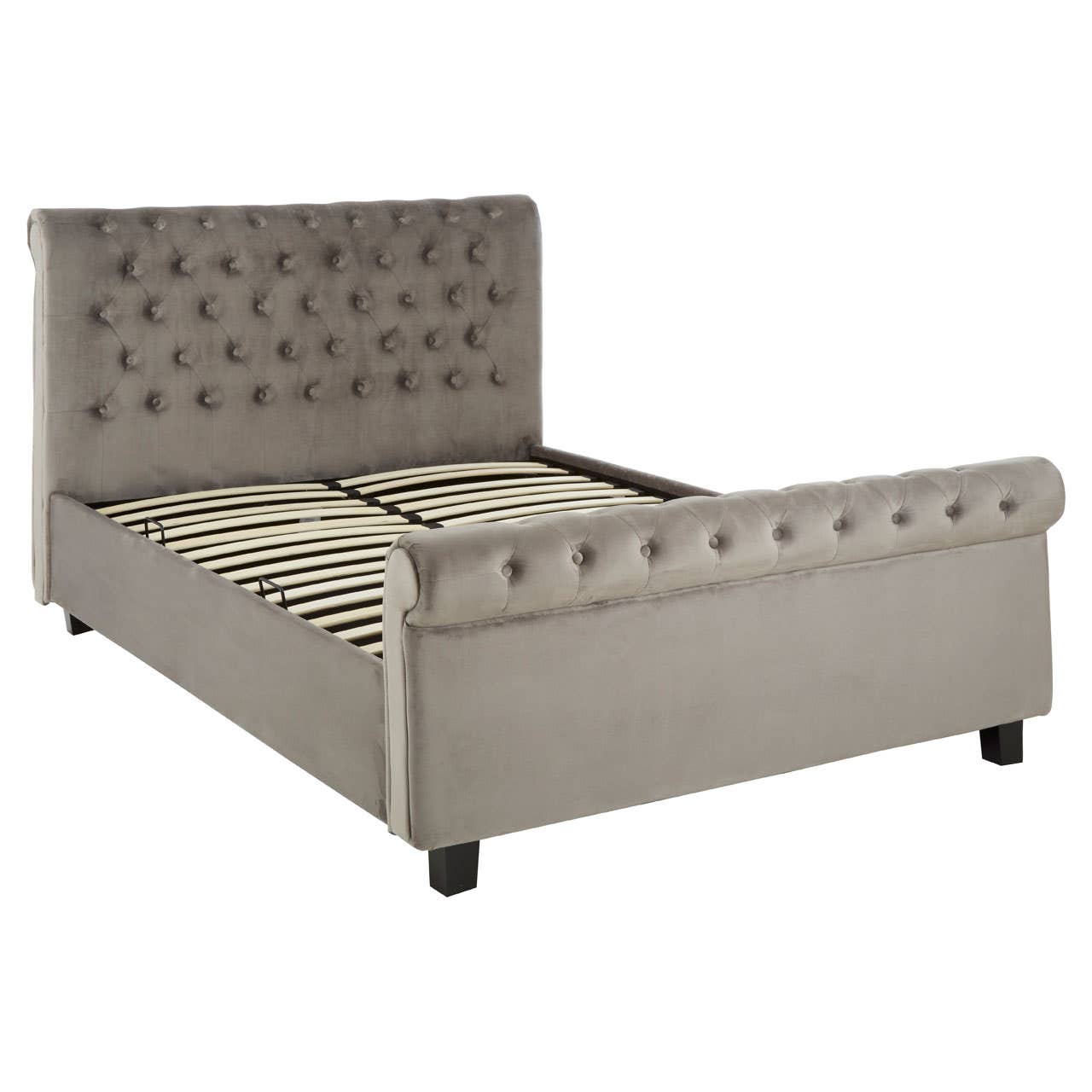Orlando Steel Shade King Size Ottoman Bed