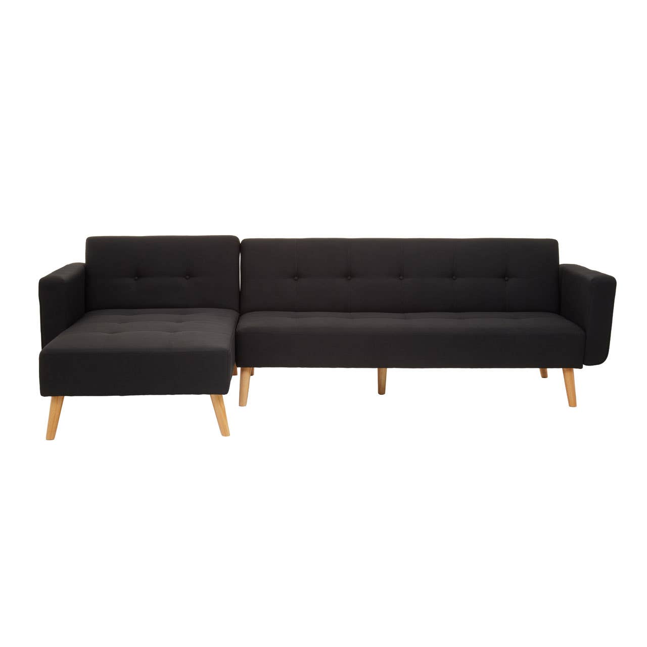 Hagen Black Large Corner Sofa Bed