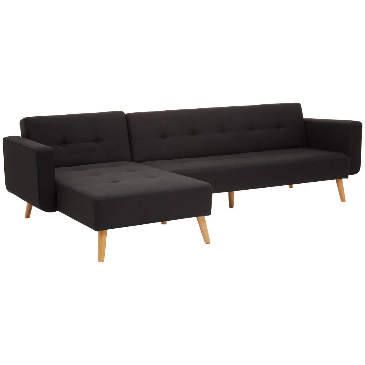 Hagen Black Large Corner Sofa Bed