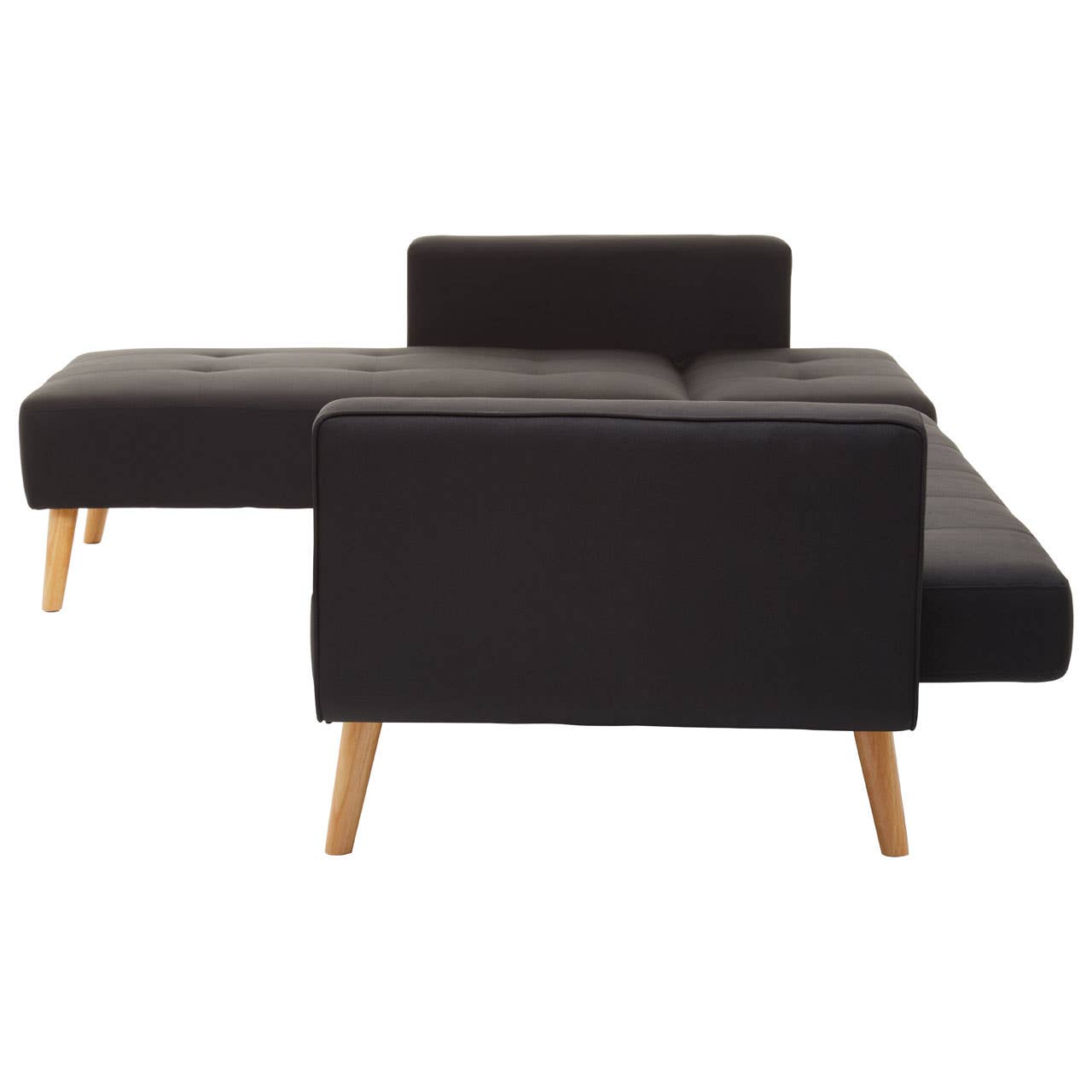 Hagen Black Large Corner Sofa Bed
