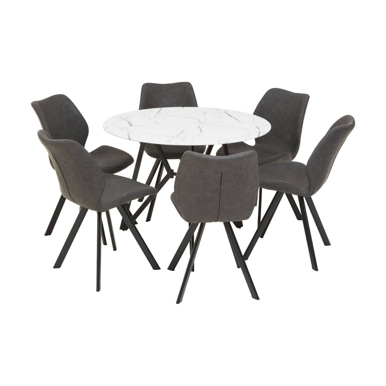 WESTON ROUND GREY DINING SET