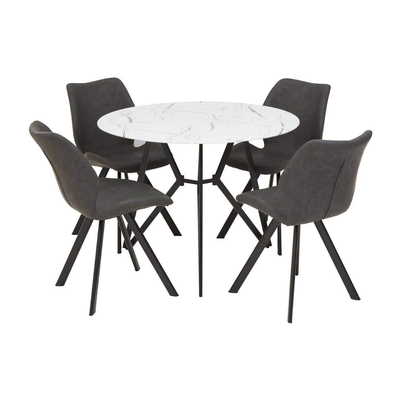 WESTON ROUND GREY DINING SET