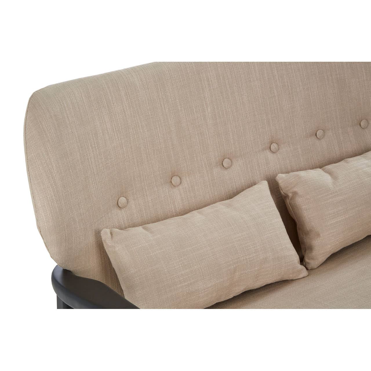 Stockholm 2 Seat Beige Sofa With Black Wood Frame