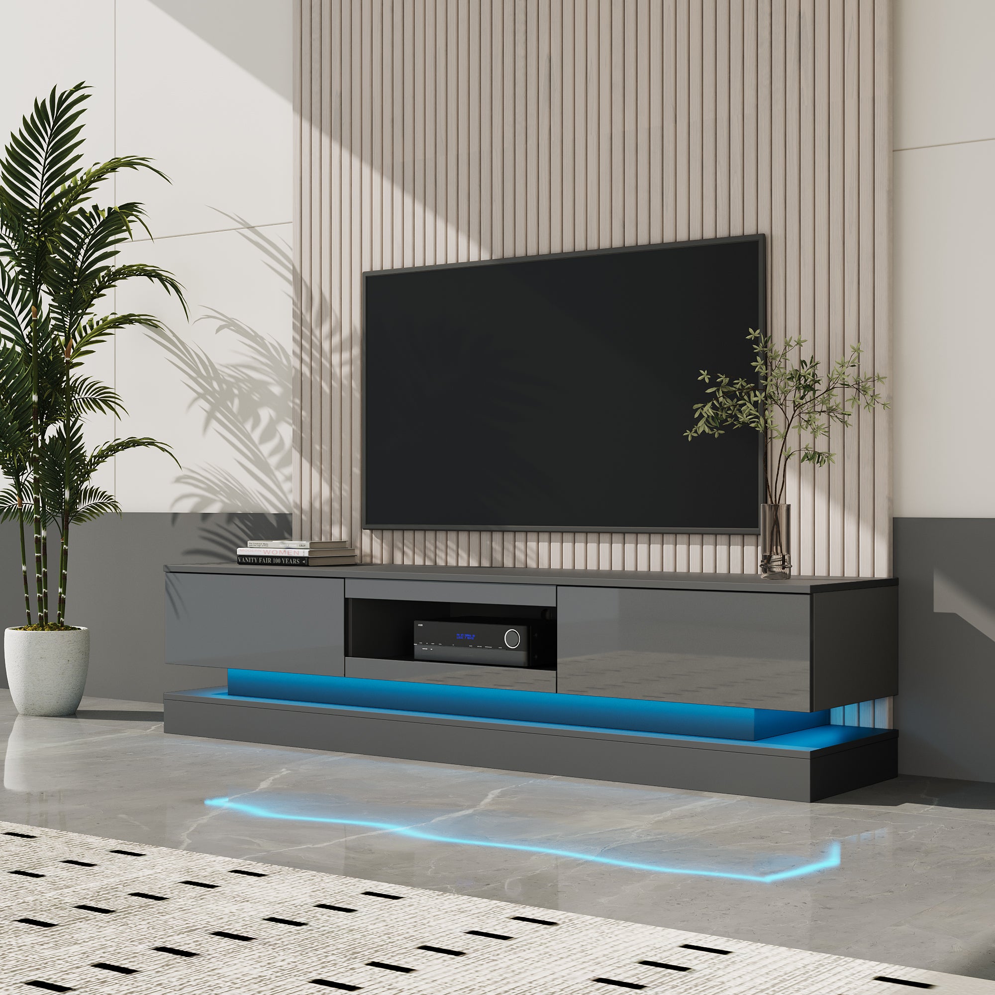 Grey Grace Entertainment TV Stand With Multi LED Lighting