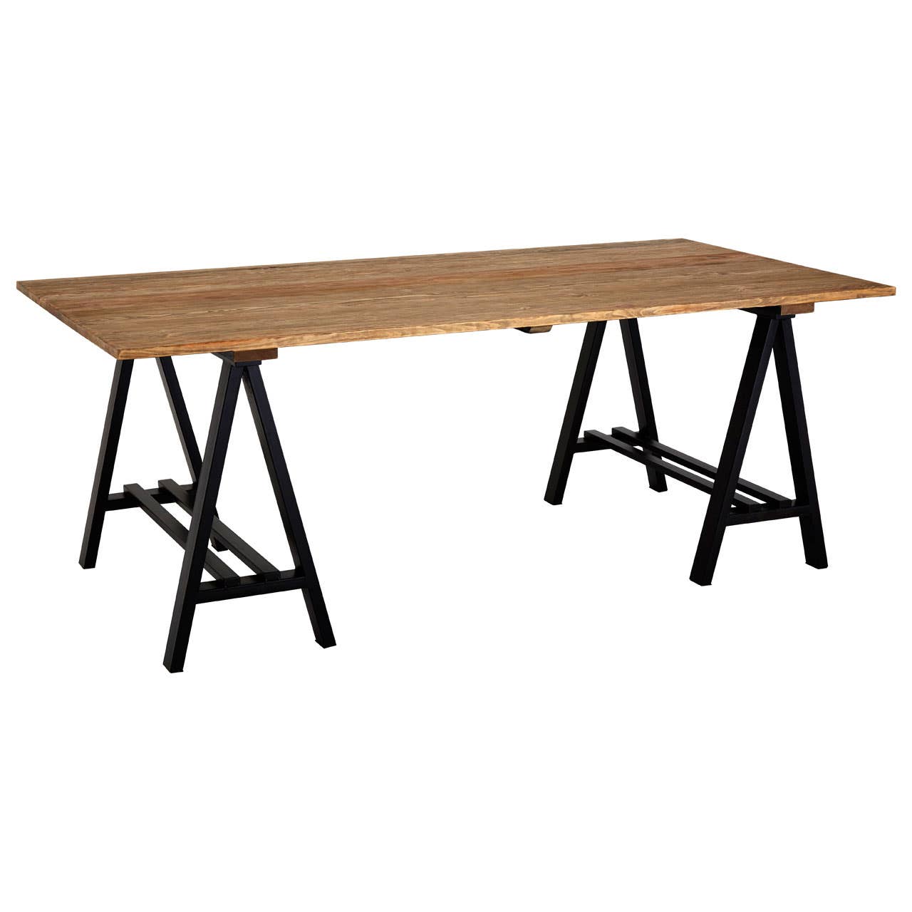 Hampstead Pine Wood And Iron Dining Table