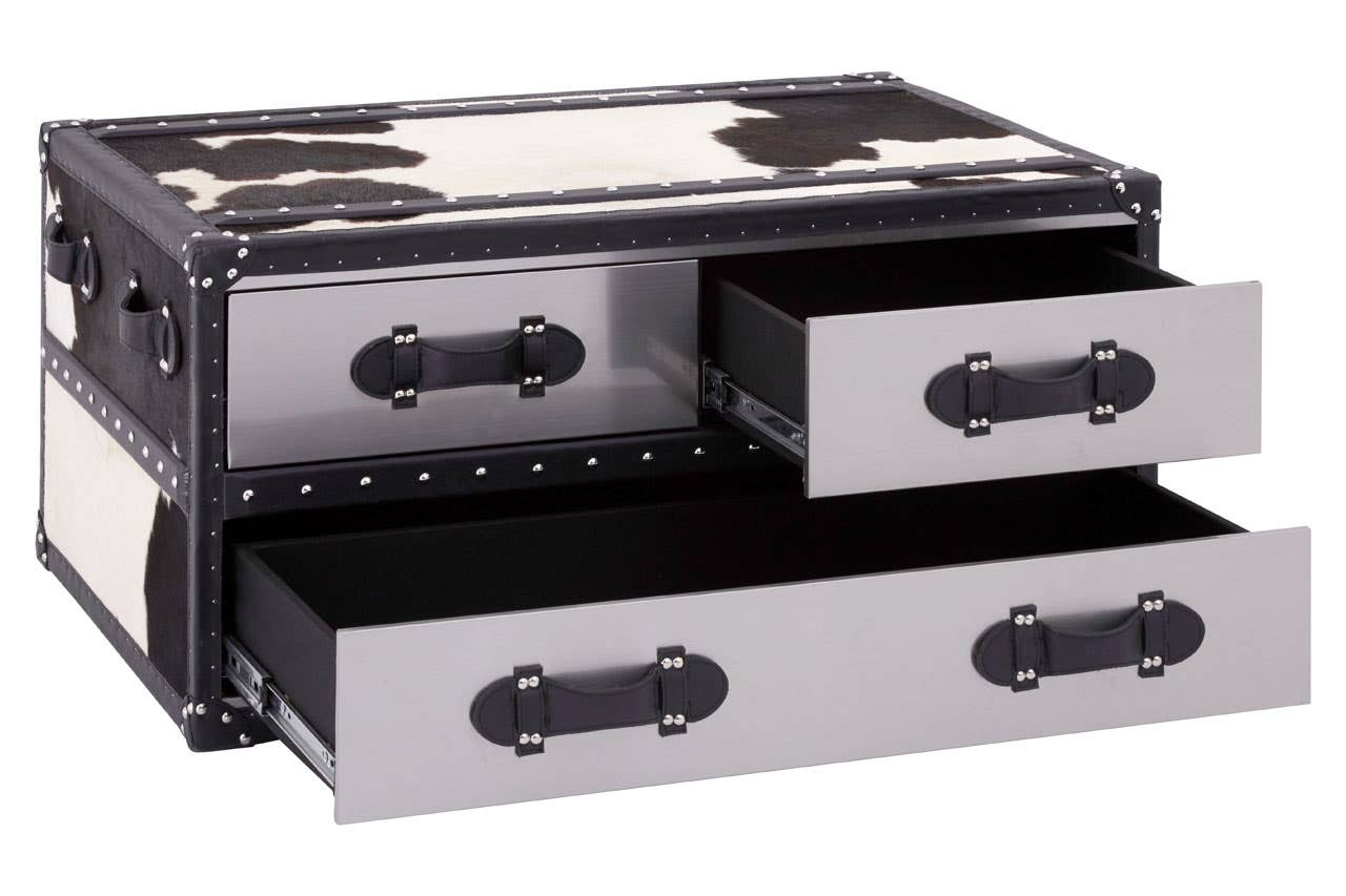 Black/white Genuine Cowhide Coffee Table