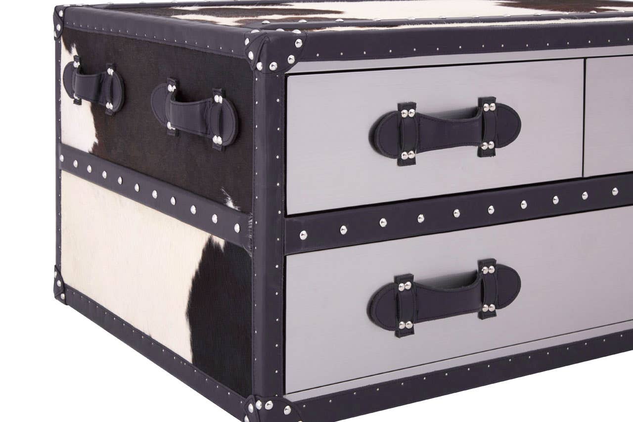Black/white Genuine Cowhide Coffee Table