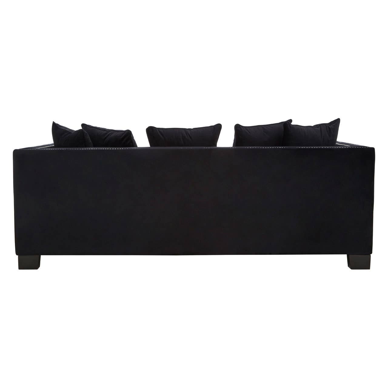 Sofia 3 Seater Black Velvet Sofa