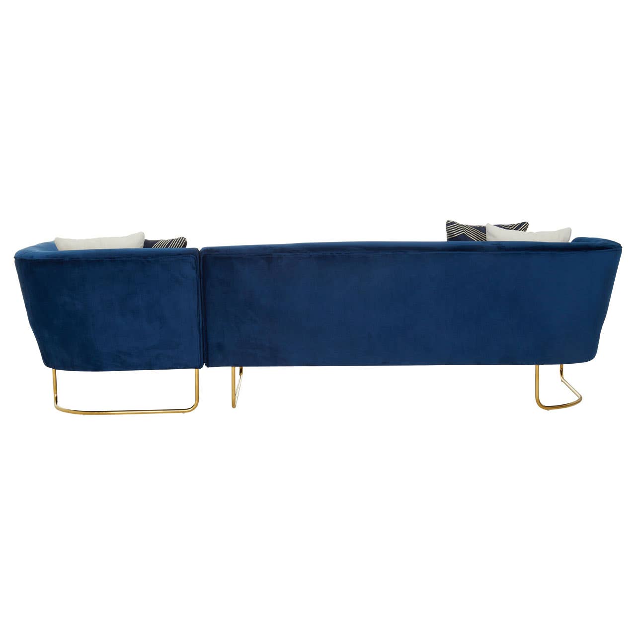 Renee Dark Blue Velvet 5 Seat Corner Sofa