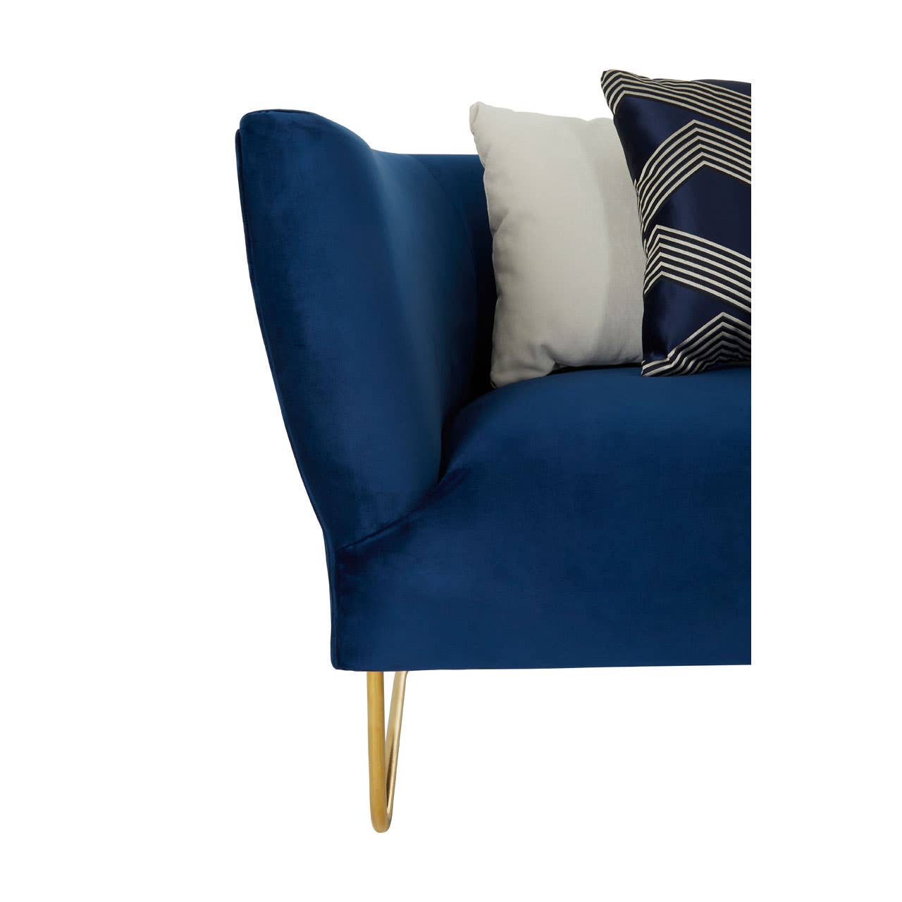 Renee Dark Blue Velvet 5 Seat Corner Sofa