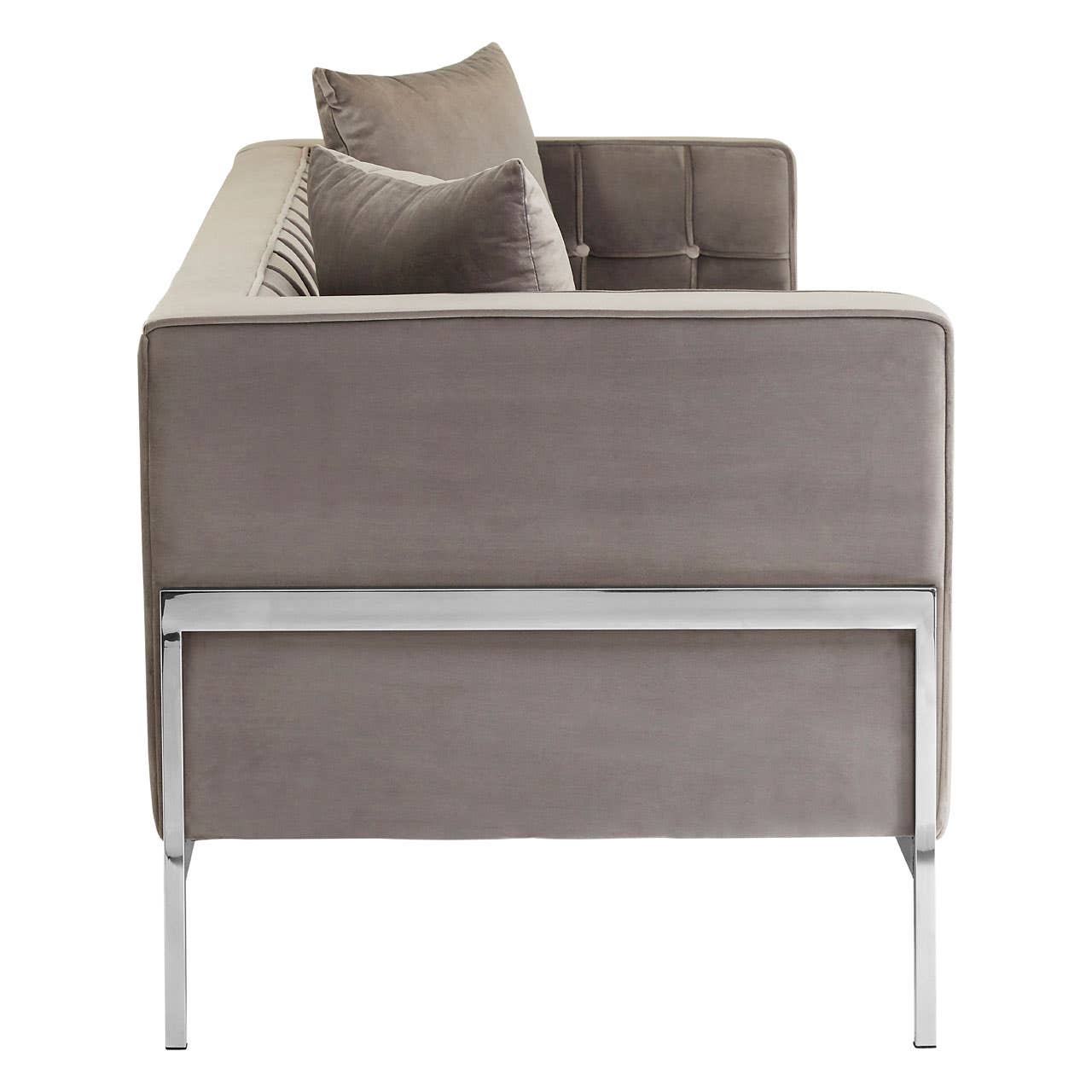 Rena Grey Velvet 3 Seat Sofa